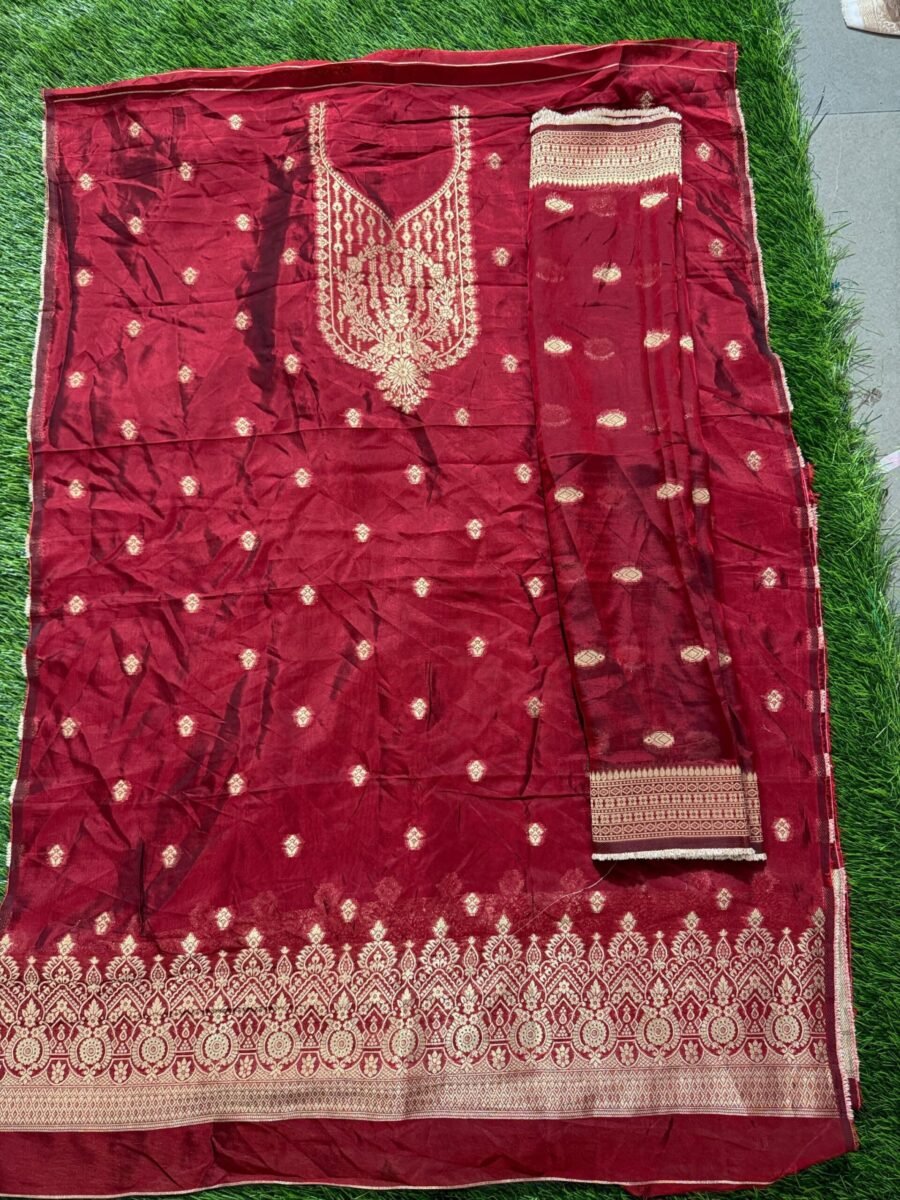 Banarasi Silk Dress Material Wholesale – 5 Pcs Bundle