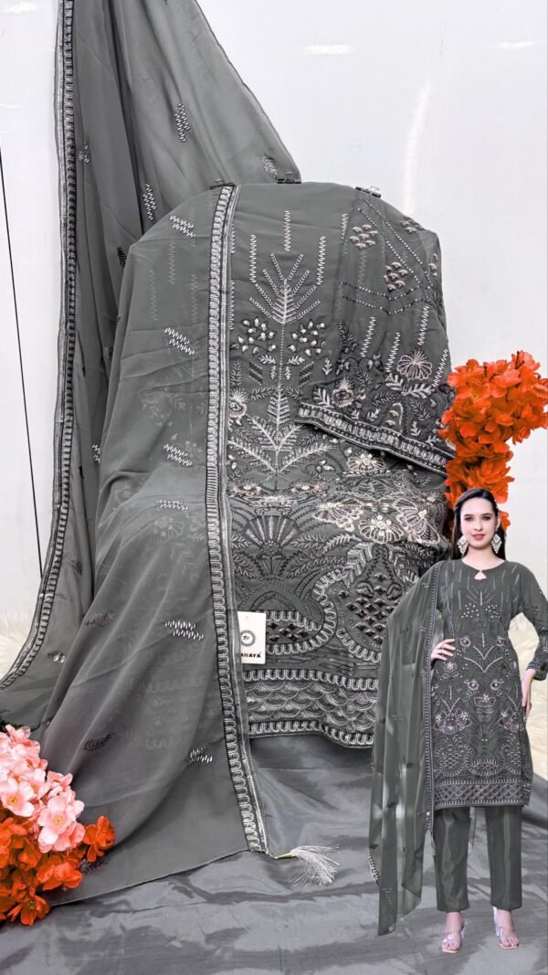 SHANAYA Dno. S-194 ROSE HAND CRAFT Pakistani Suit - Image 4