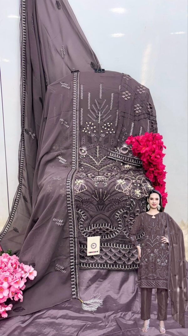 SHANAYA Dno. S-194 ROSE HAND CRAFT Pakistani Suit - Image 5