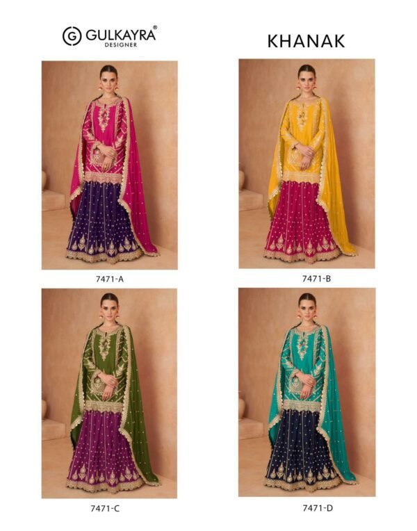 Gulkayra Designer Presents New Catalogue KHANAK 7471 Colors Pakistani Suits - Image 2