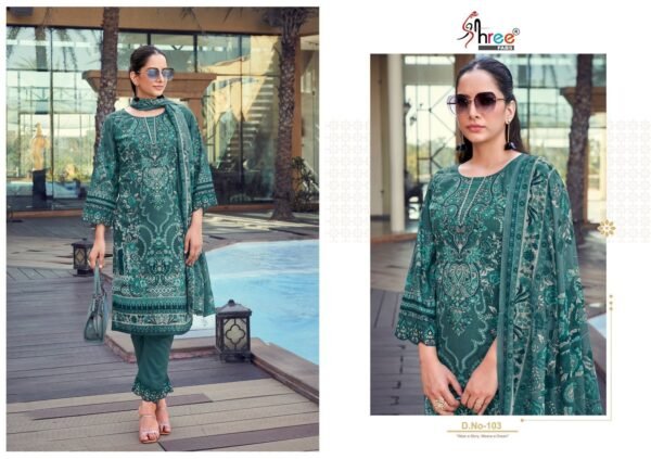 Shree Fabs Surat Khadiza Premium Lawn Collection – Elegant Pakistani Suits - Image 4