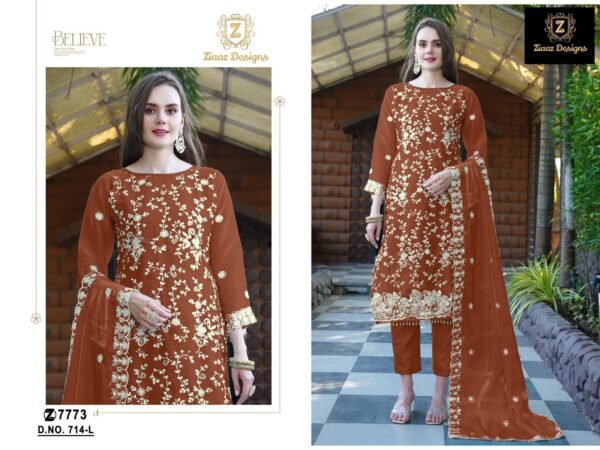 Ziaaz Designs D. No. 714 Pakistani Suits - Image 2