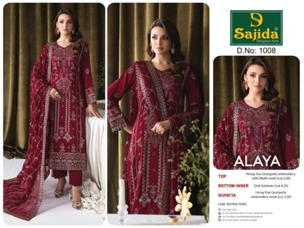 Sajida Designers Pakistani Suits (ALAYA-VOL-1) – SD-1008-1009-1010
