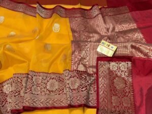 Kora Organza Banarasi Saree contrast border