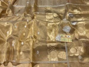 Banarasi Handloom Silk Tissue Saree in Golden – The Perfect Blend of Elegance and Tradition