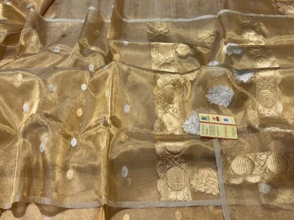 Banarasi Handloom Silk Tissue Saree in Golden – The Perfect Blend of Elegance and Tradition