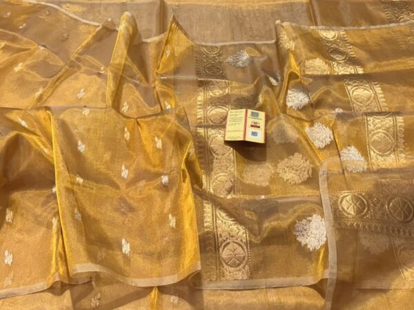 Banarasi Handloom Silk Tissue Saree in Golden – Traditional Elegance with a Modern Twist