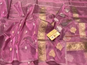Banarasi Handloom Silk Tissue Saree in Pink – A Stunning Fusion of Tradition and Elegance