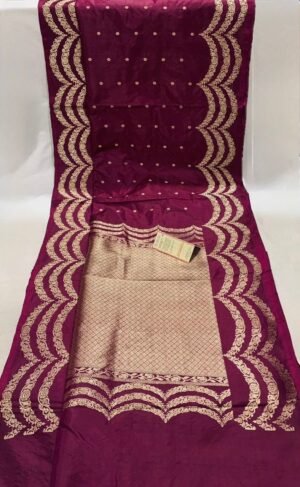 Pure Katan Silk Saree Border Wavy