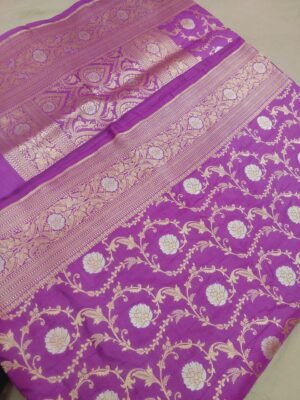 Pure Katan Silk Saree Jaal Design