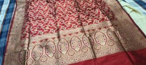 Pure Katan Silk Saree Flower Jaal
