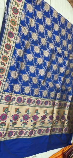 Pure Katan Silk Saree Meena Border