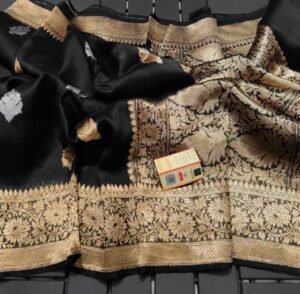 Kora Silk Sarees Color Black