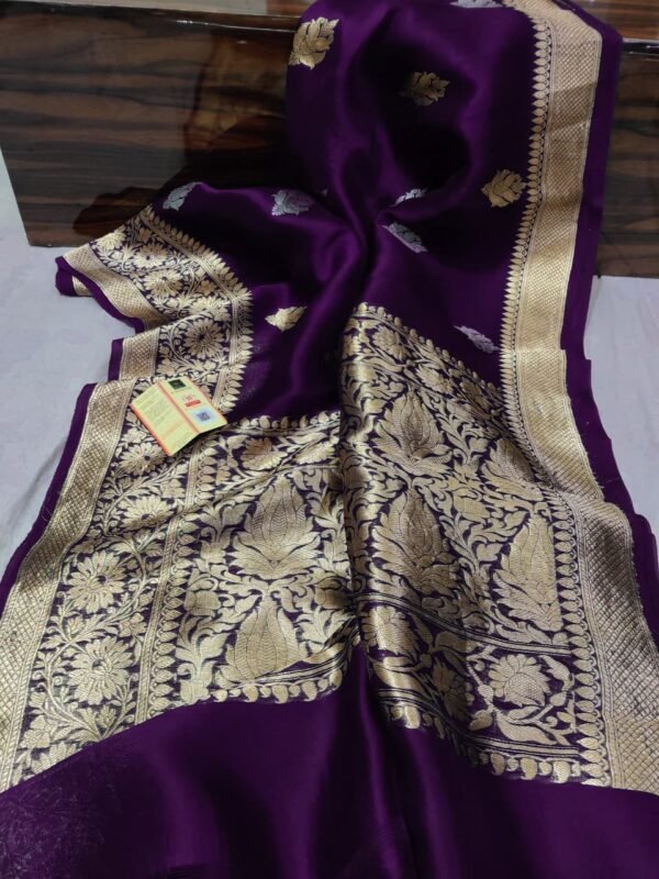 Kora Banarasi Saree Maroon Color