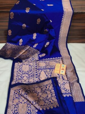 Pure Katan Silk Saree in Royal Blue