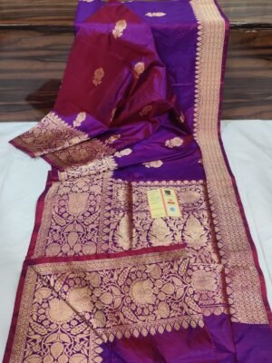 Pure Katan Silk Sarees magenta