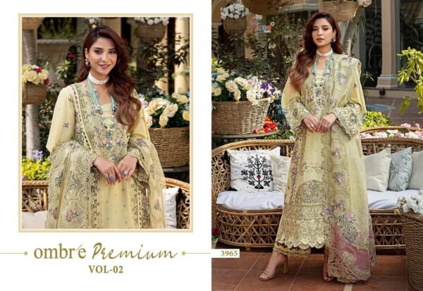 OMBRE Premium Vol-2 by Shree Fabs | Heavy Embroidered Kota Doria Dupatta Suits – 6 Pc Set - Image 3