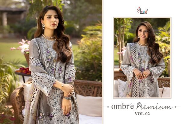 OMBRE Premium Vol-2 by Shree Fabs | Heavy Embroidered Kota Doria Dupatta Suits – 6 Pc Set - Image 2