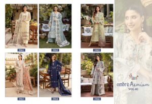 OMBRE Premium Vol-2 by Shree Fabs | Heavy Embroidered Kota Doria Dupatta Suits – 6 Pc Set