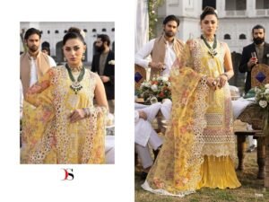 MAHRUKH Luxury Lawn 24 Nx by Deepsy Suits | Pure Cotton Self Embroidered Suit with Net/Cotton Embroidered Dupatta