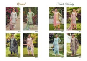 Needle Wonder Vol-2 by Cosmos Fashion | Lawn Cotton Embroidered Suit with Mal Mal Cutwork Dupatta – 8 Pc Set