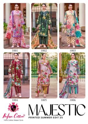 Majestic Karachi Suits by Nafisha Cotton | Pure Soft Cotton Digital Print Suit – Summer Festive Edition