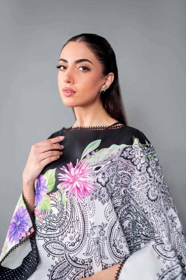 Black Multi-Printed Co-Ord Set for Women – Imported Cotton Palazzo Suit | Ansari Fashion - Image 2