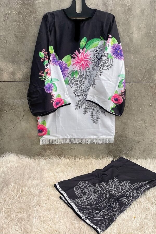 Black Multi-Printed Co-Ord Set for Women – Imported Cotton Palazzo Suit | Ansari Fashion - Image 7