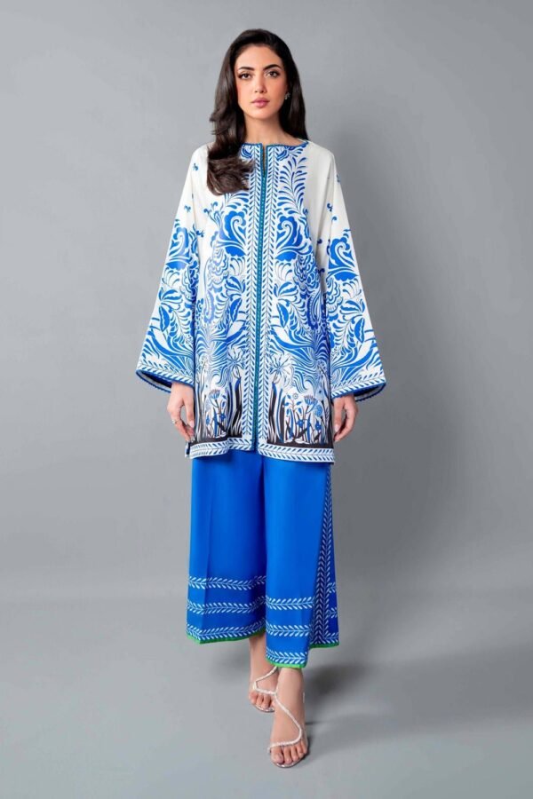 Royal Blue Multi-Printed Co-Ord Set for Women – Pakistani Style Palazzo Suit