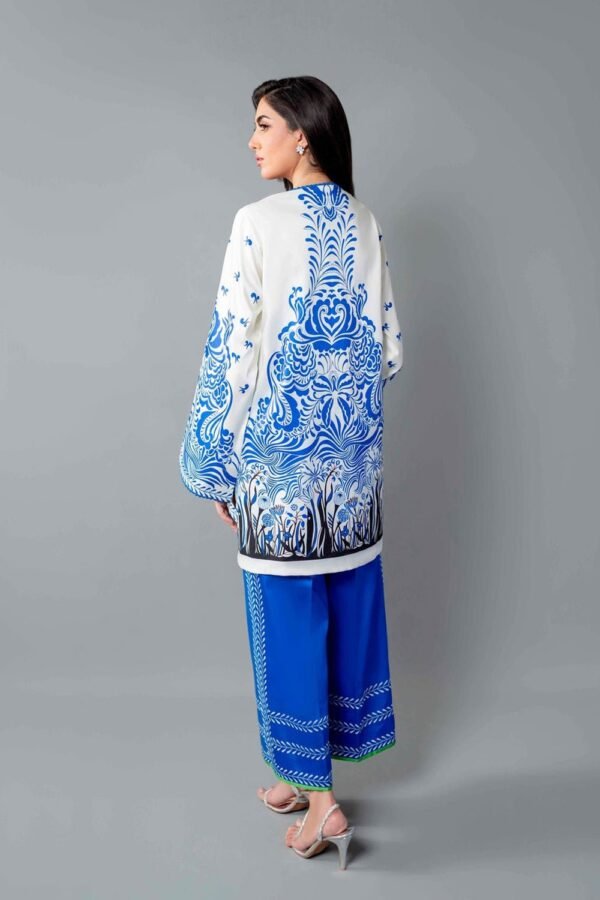 Royal Blue Multi-Printed Co-Ord Set for Women – Pakistani Style Palazzo Suit - Image 4