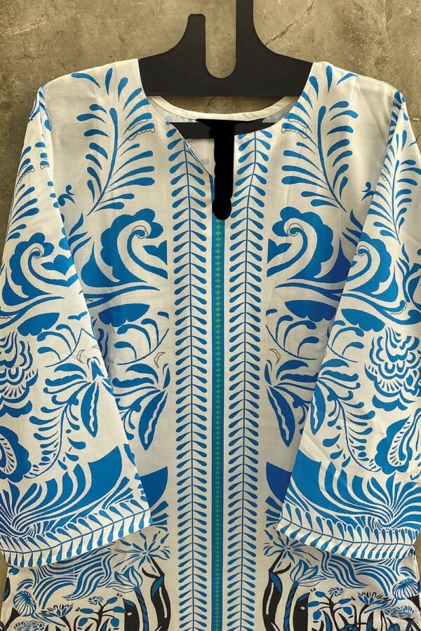 Royal Blue Multi-Printed Co-Ord Set for Women – Pakistani Style Palazzo Suit - Image 7