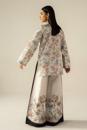 Cream Multi-Printed Co-Ord Set for Women – Pakistani Palazzo Style | Ansari Fashion