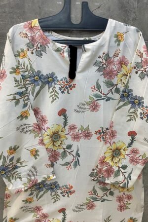 Cream Multi-Printed Co-Ord Set for Women – Pakistani Palazzo Style | Ansari Fashion