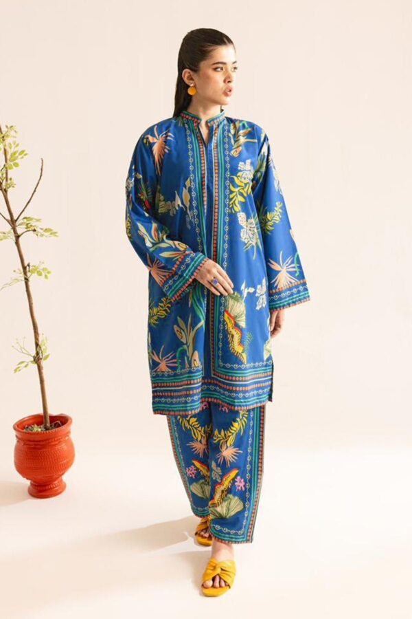 Blue Multi-Printed Co-Ord Set for Women – Stylish Ready-to-Wear Cotton Suit | Ansari Fashion