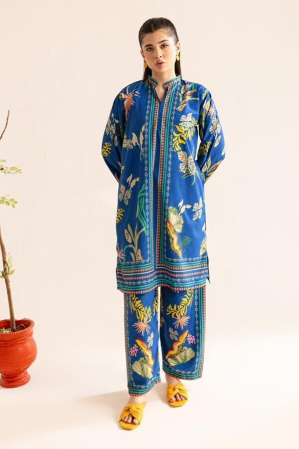 Blue Multi-Printed Co-Ord Set for Women – Stylish Ready-to-Wear Cotton Suit | Ansari Fashion - Image 3