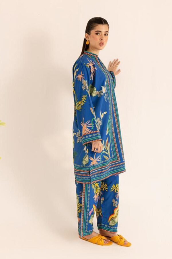 Blue Multi-Printed Co-Ord Set for Women – Stylish Ready-to-Wear Cotton Suit | Ansari Fashion - Image 2
