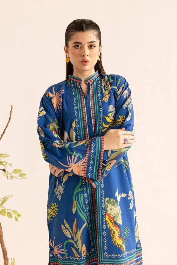 Blue Multi-Printed Co-Ord Set for Women – Stylish Ready-to-Wear Cotton Suit | Ansari Fashion - Image 4