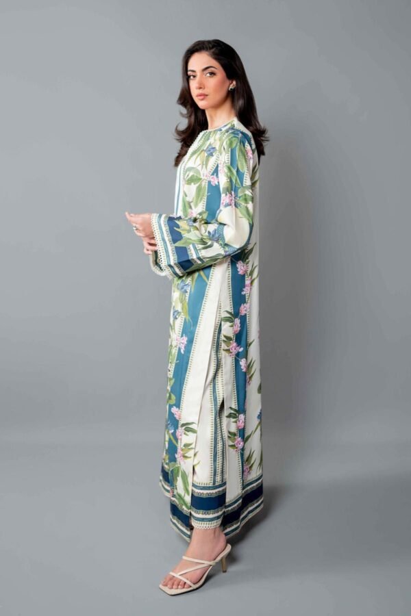 Pista Green Multi-Printed Co-Ord Set for Women – Pakistani Palazzo Style | Ansari Fashion - Image 6