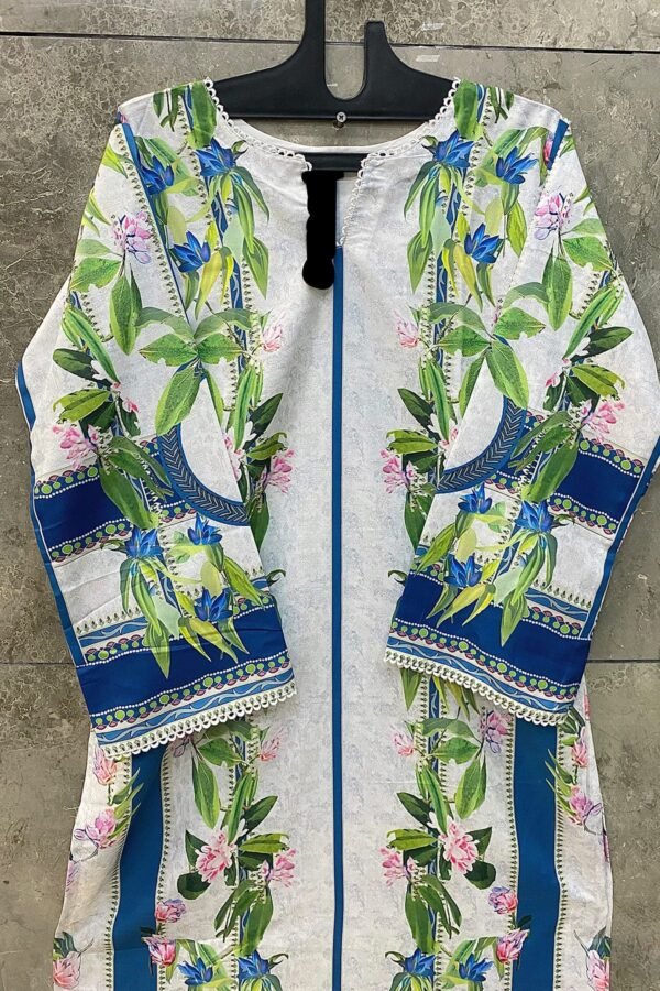 Pista Green Multi-Printed Co-Ord Set for Women – Pakistani Palazzo Style | Ansari Fashion - Image 7