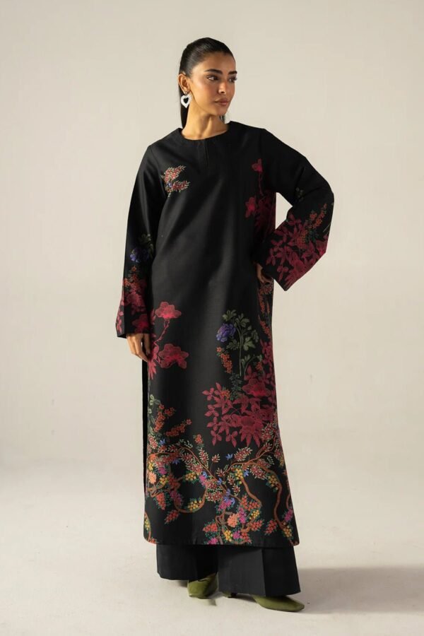 Black Multi-Printed Co-Ord Set for Women – Pakistani Cotton Palazzo Suit | Ansari Fashion
