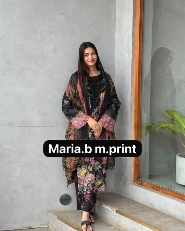 Jihan D.No.3797 Pure Cotton Pakistani Suit – Printed with Embroidery Patches - Image 2