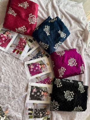 Home 294 Ziaaz Designs D.No.760 Pakistani Suit – Jimmy Choo Semi Stitched with Diamond Work