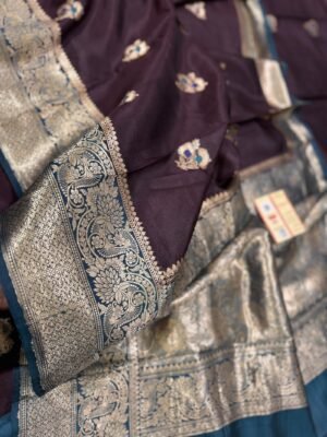 Banarasi Pure Row Mango Silk Handloom Saree Kadua