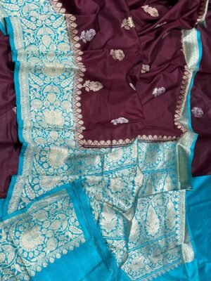 Banarasi Pure Raw Mango Silk Handloom Wedding Saree