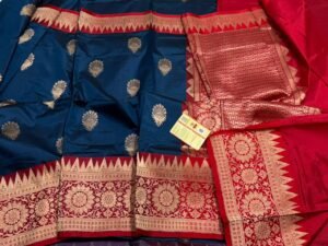 Luxurious Banarasi Pure Katan Silk Saree with Rich Pallu in Navy Blue