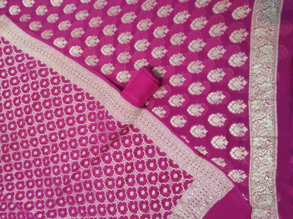 Pure Khaddi Georgette Suit with Woven Zari