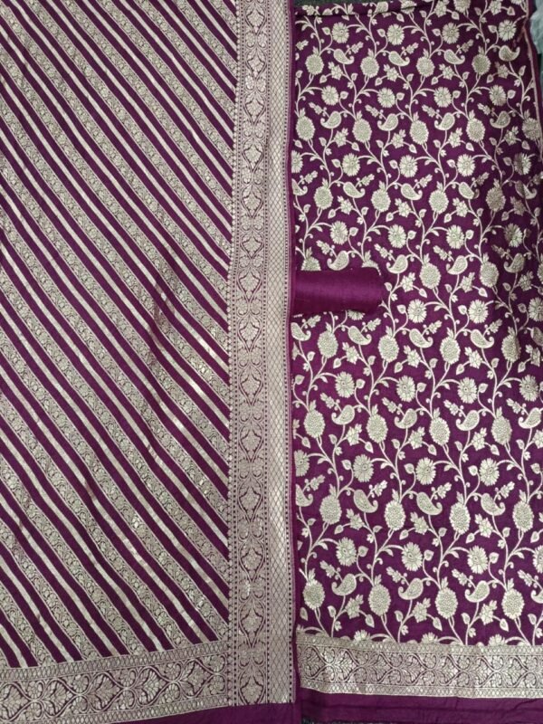 Pure Khaddi Georgette Suit with Woven Zari