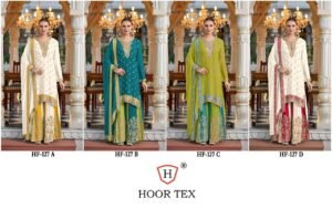 HF-127 A to D Heavy Chinon Designer Plazzo Pakistani Suits Collection