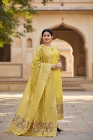 Banarasi Tilfi Jamdani Suit – Premium Cotton with Meena Zari Dupatta