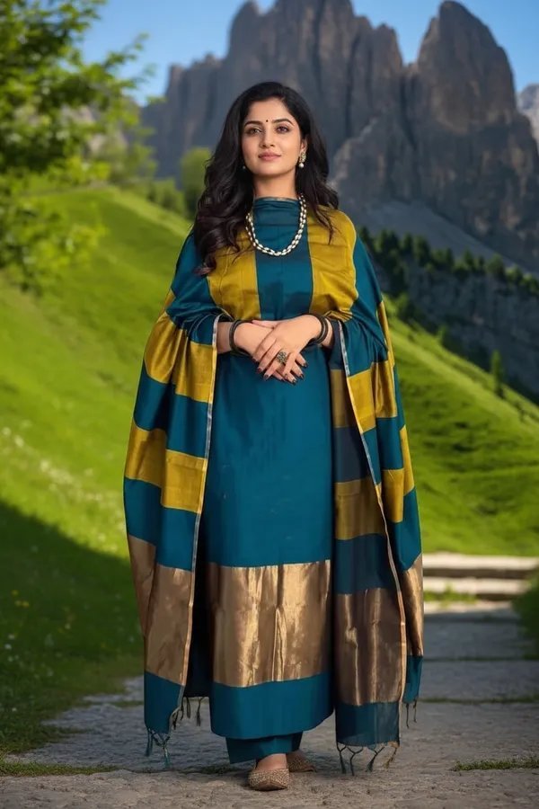 Banarasi Cotton Silk Suit Wholesale – Zari Daman 7 Pcs Catalogue 6 Banarasi Cotton Silk Suit Wholesale – Zari Daman 7 Pcs Catalogue - Image 6